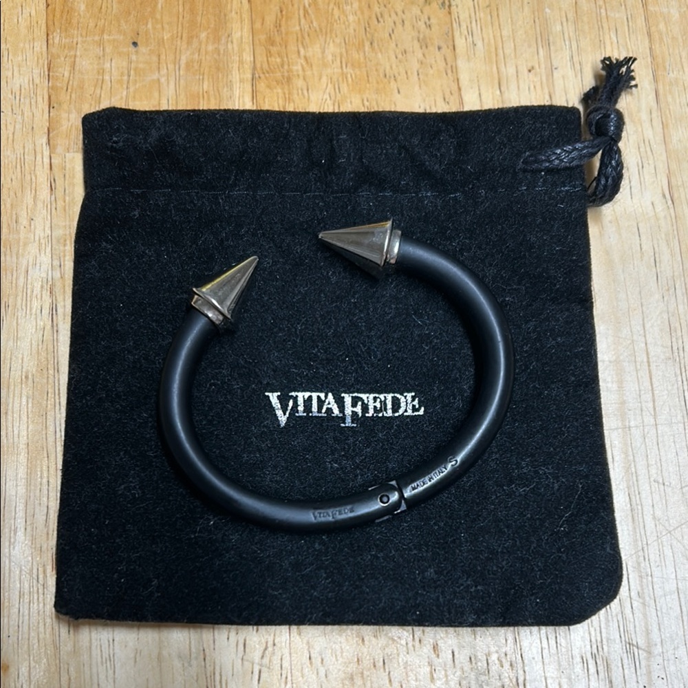 VITA FEDE Black Bracelet with Silver Accents